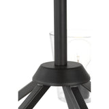 Progress Lighting Vertex Collection 5-Light Matte Black Clear Glass Contemporary Chandelier