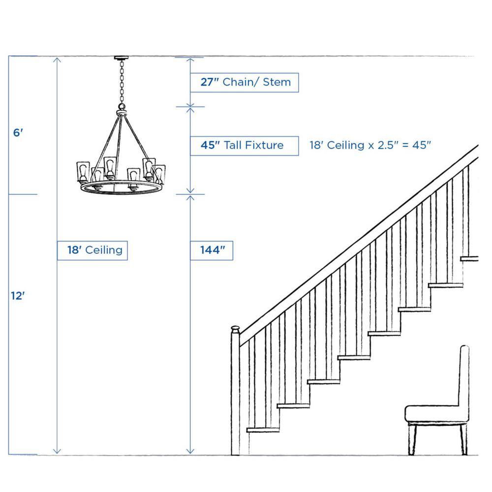 Progress Lighting Vertex Collection 5-Light Matte Black Etched White Contemporary Chandelier