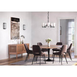 Progress Lighting Vertex Collection 5-Light Matte Black Etched White Contemporary Chandelier