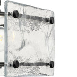 Progress Lighting Rivera 20.5 in. 4-Light Matte Black Luxe Industrial Chandelier with Textured Glass