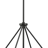 Progress Lighting Rivera 30 in. 6-Light Matte Black Luxe Industrial Chandelier with Textured Glass