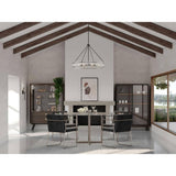Progress Lighting Rivera 30 in. 6-Light Matte Black Luxe Industrial Chandelier with Textured Glass