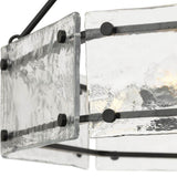 Progress Lighting Rivera 30 in. 6-Light Matte Black Luxe Industrial Chandelier with Textured Glass