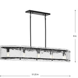 Progress Lighting Rivera 60-Watt 5-Light Matte Black Island Light with Textured Glass Shades