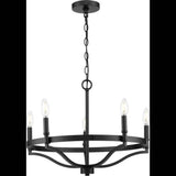 Progress Lighting Canaan 24 in. 5-Light Matte Black Urban Industrial Chandelier