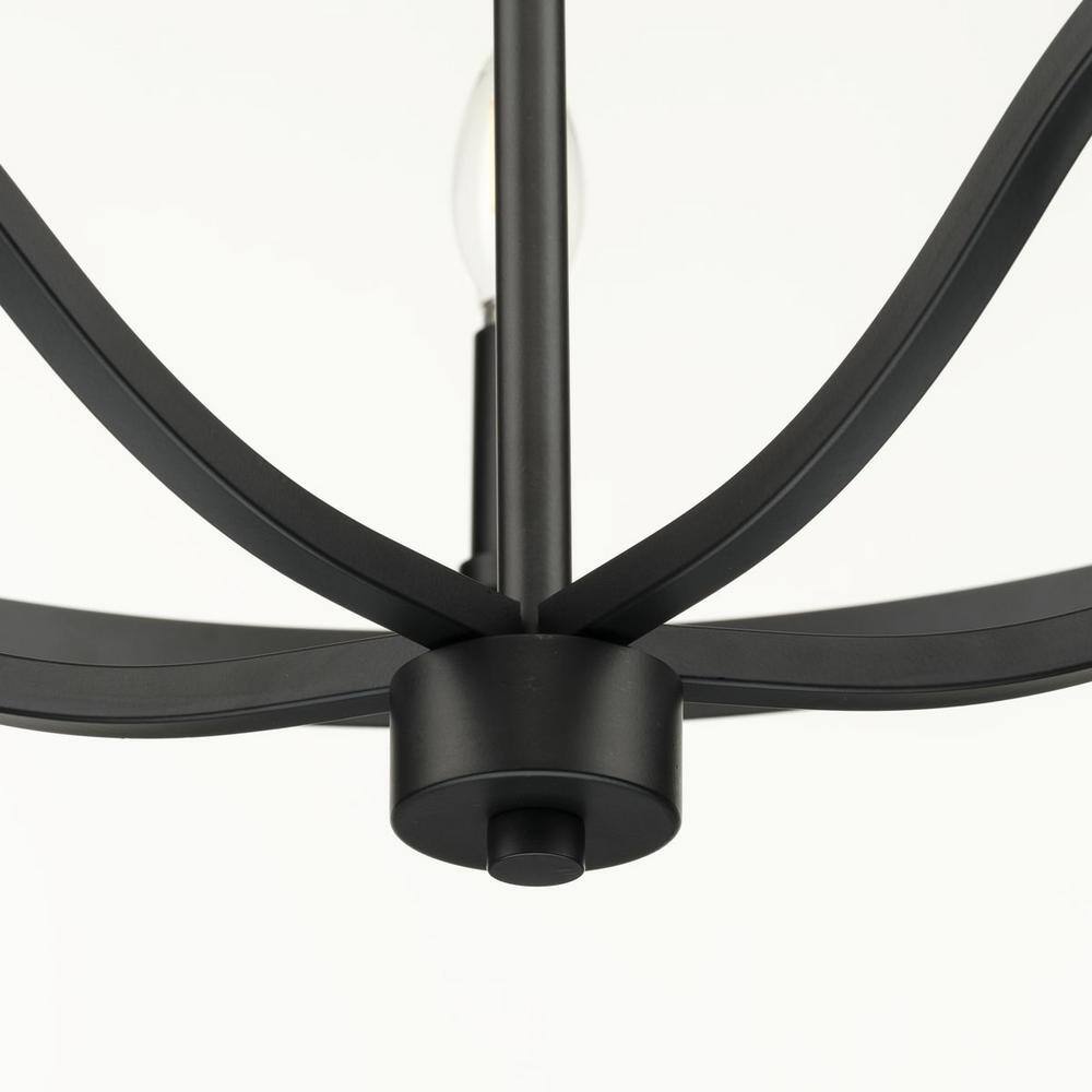 Progress Lighting Canaan 24 in. 5-Light Matte Black Urban Industrial Chandelier