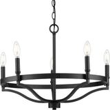 Progress Lighting Canaan 24 in. 5-Light Matte Black Urban Industrial Chandelier