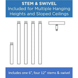 Progress Lighting Tosca Collection 6-Light Matte Black Modern Luxe Chandelier