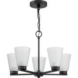Progress Lighting Tanner Collection 5-Light Matte Black Transitional Chandelier