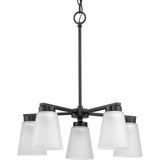 Progress Lighting Tanner Collection 5-Light Matte Black Transitional Chandelier