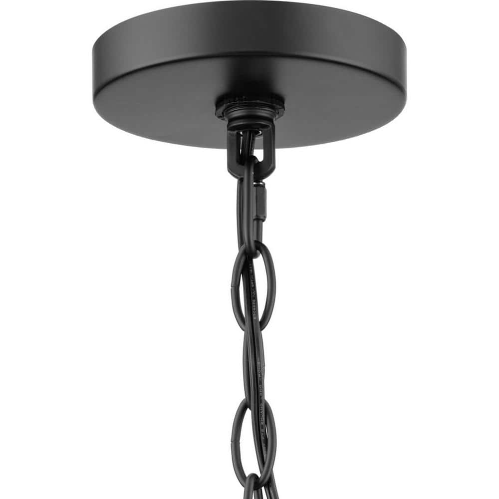 Progress Lighting Tanner Collection 5-Light Matte Black Transitional Chandelier