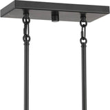 Progress Lighting Mauzy Collection 5-Light Matte Black Transitional Linear Chandelier with Clear Water Glass Shade for Dining Room
