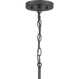 Progress Lighting Mauzy Collection 5-Light Matte Black Transitional Chandelier with Clear Water Glass Shade for Dining Room
