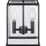 Progress Lighting Canton Heights 2-Light Matte Black Outdoor Pendant Light with Clear Beveled Glass, 7.375 in W x 19.5 in H