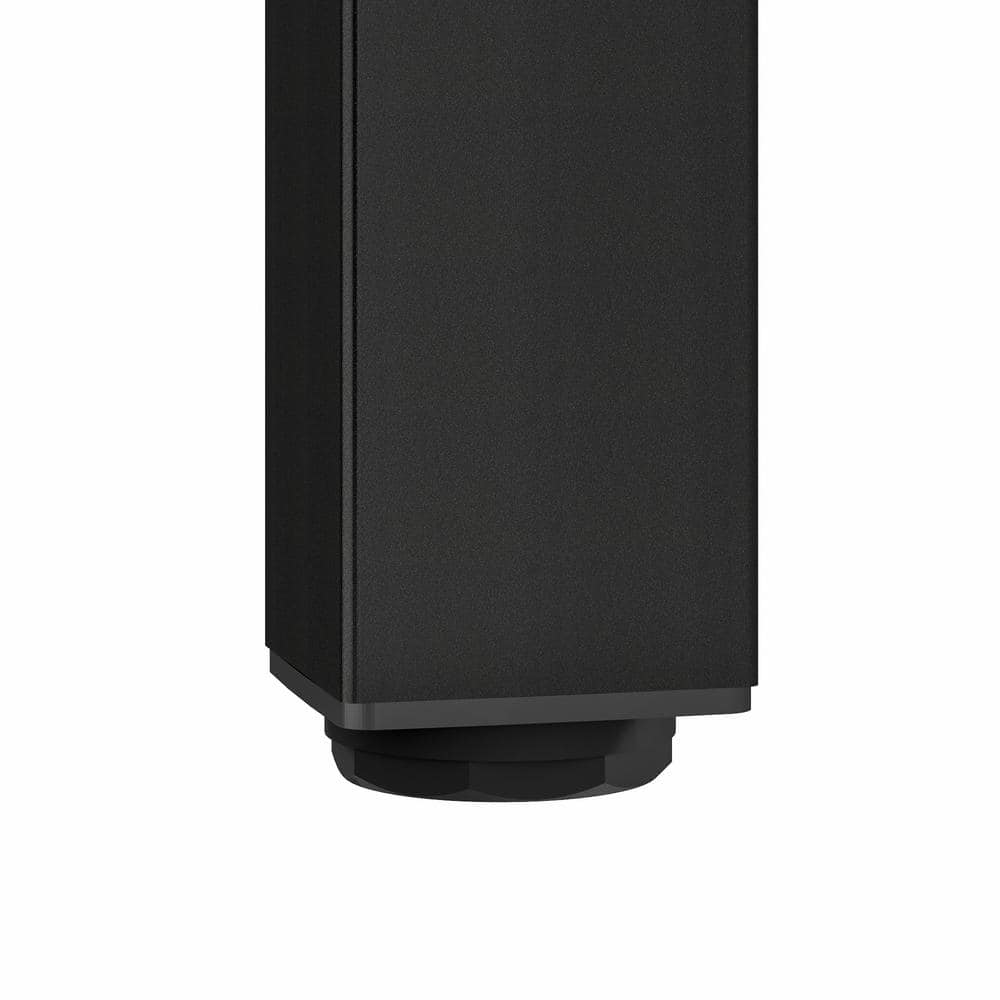 Richelieu 3-15/16 in. Matte Black Metal Square Furniture Leg with Leveling Glide (4-Pack)