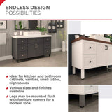 Richelieu 3-15/16 in. Matte Black Metal Square Furniture Leg with Leveling Glide (4-Pack)