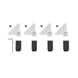 Richelieu 3-15/16 in. Matte Black Metal Square Furniture Leg with Leveling Glide (4-Pack)