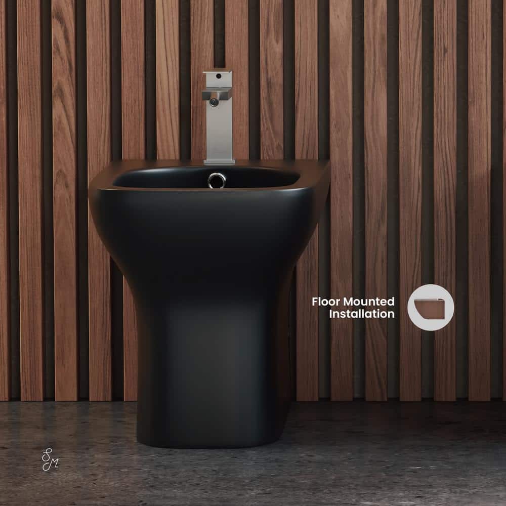 Swiss Madison Carre Elongated Matte Black Bidet - Sleek Modern Design