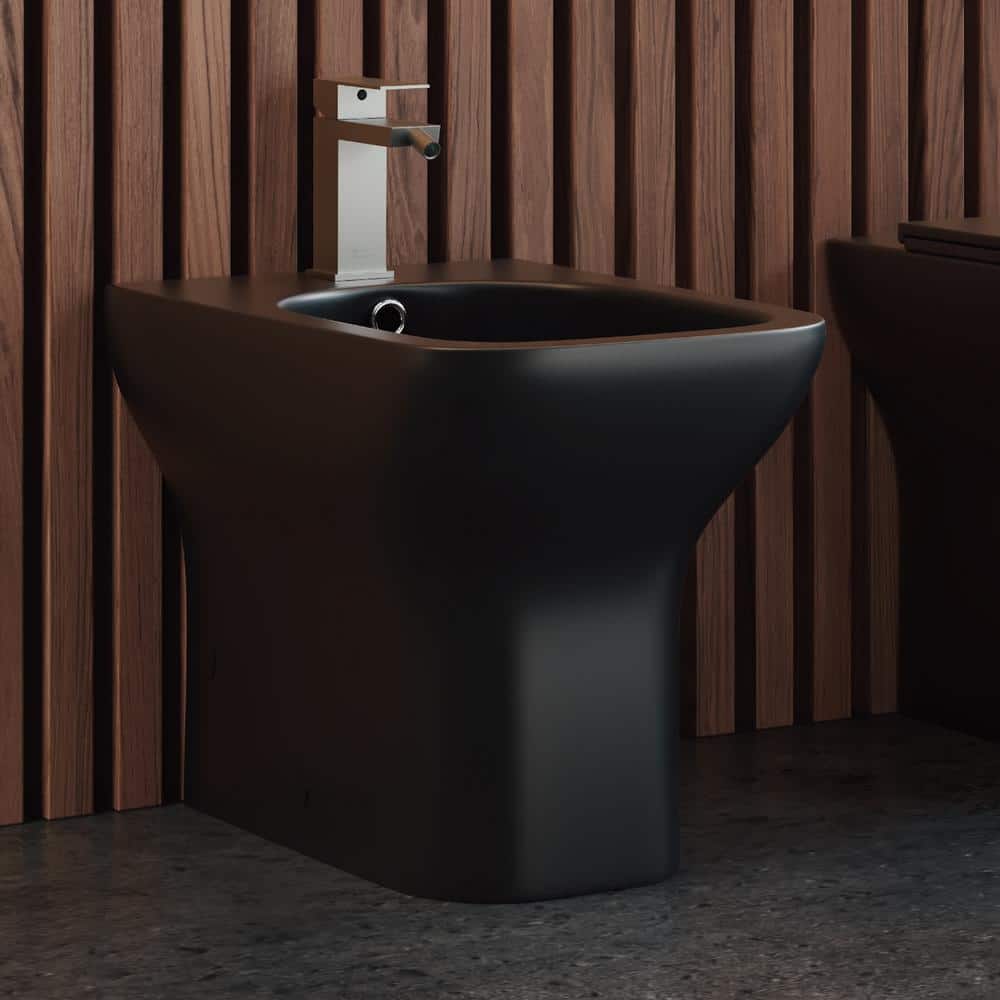 Swiss Madison Carre Elongated Matte Black Bidet - Sleek Modern Design