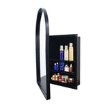Tenleaf 24.00 in. W x 35.80 in. H Arched Metal Medicine Cabinet with Mirror, Wall Cabinet with Adjustable Shelves, Matte Black