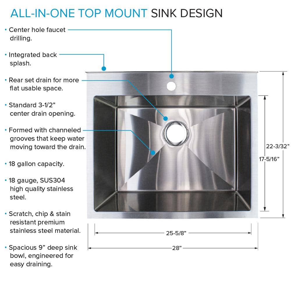 Transolid 18 Gal Matte Black Freestanding Laundry Sink with Cabinet and Faucet