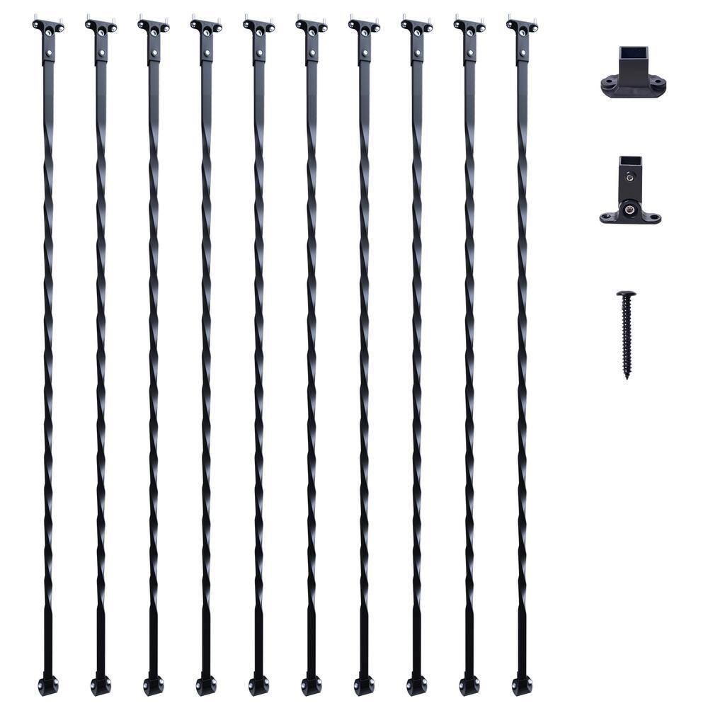 VEVOR Staircase Metal Balusters, 44 in. H x 1/2 in. W Galvanized Steel Decorative Banister Spindles, 10-Pack Deck Baluster