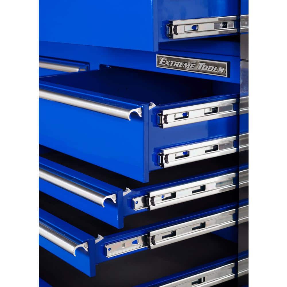 Extreme Tools RX Series 72 in. W x 25 in. D 19-Drawer Matte Black Rolling Tool Cabinet with 150 lbs. Slides and Black Drawer Pulls