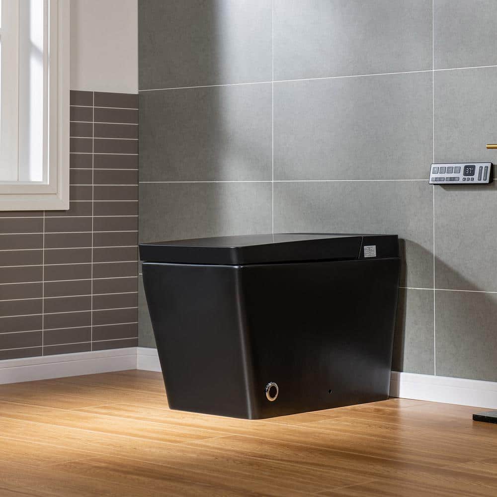 WOODBRIDGE Elongated Square Smart Bidet Toilet 1.0/1.6 GPF in Matte Black