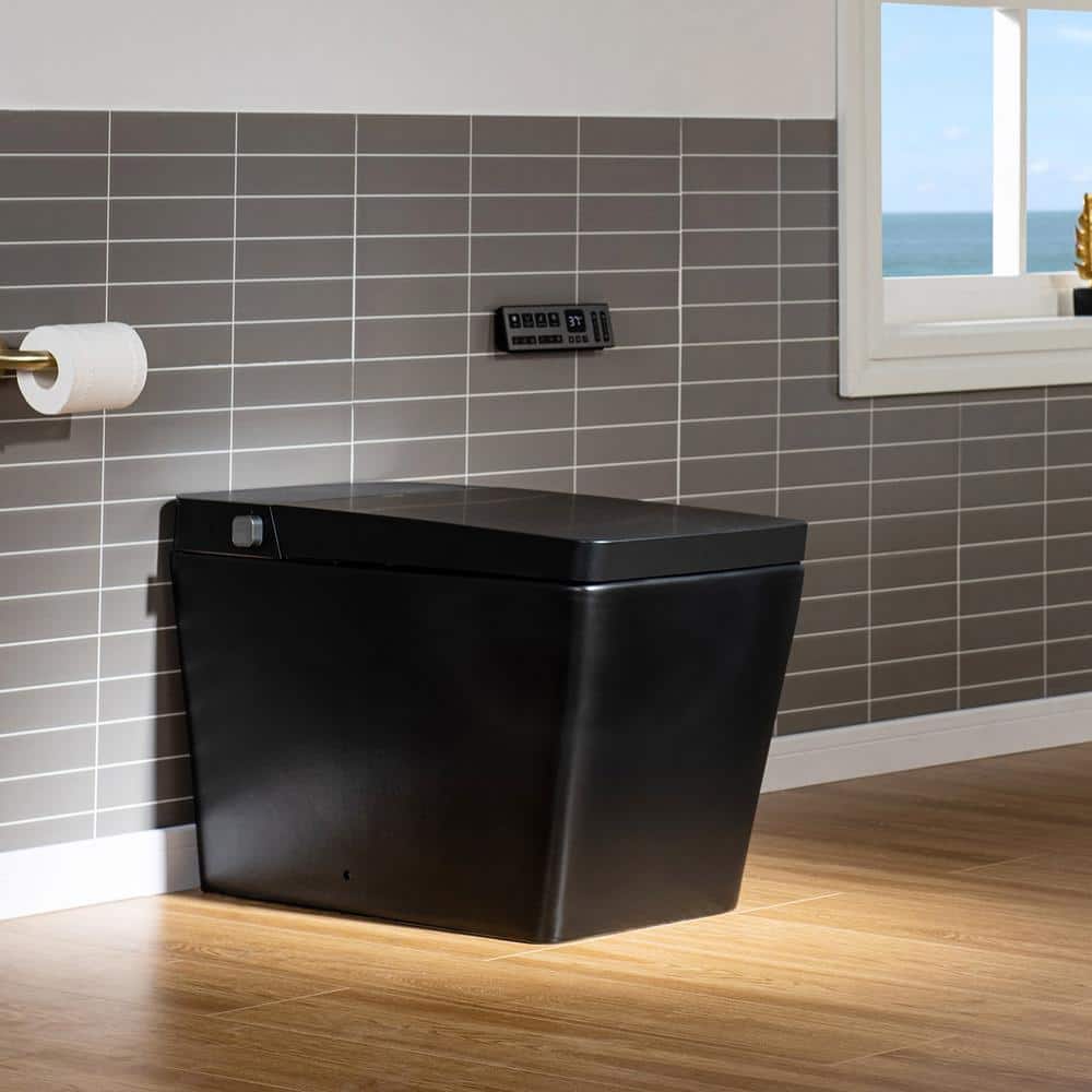WOODBRIDGE Elongated Square Smart Bidet Toilet 1.0/1.6 GPF in Matte Black