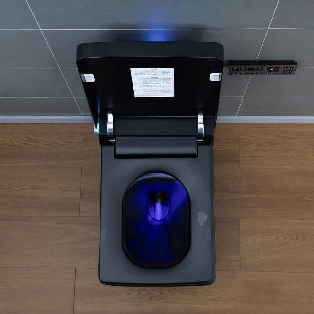 WOODBRIDGE Elongated Square Smart Bidet Toilet 1.0/1.6 GPF in Matte Black