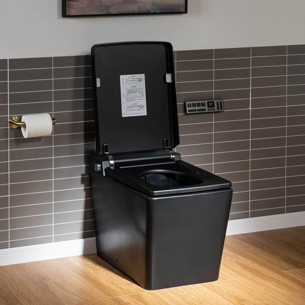 WOODBRIDGE Elongated Square Smart Bidet Toilet 1.0/1.6 GPF in Matte Black
