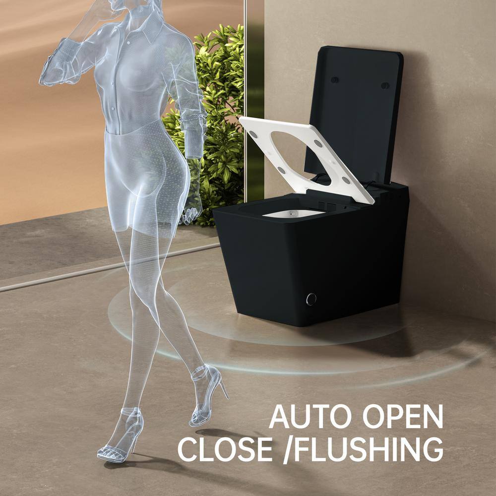 Xspracer Moray Smart Bidet Toilet 1.28 GPF in Black with Remote Control & Auto Flush