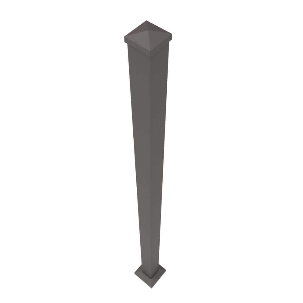 Penrose/VersaRail 2.5 in. x 2.5 in. x 60 in. Matte Bronze Heavy-Duty Aluminum Rail Post with Trim