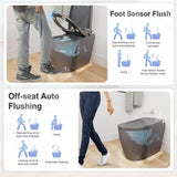 GIVING TREE Smart Toilet Bidet - 1.28 GPF Elongated with Auto Features - Matte Gray