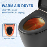 UPIKER Smart 12-in-1 Single Flush Elongated Toilet in Matte Gray with Heated Seat