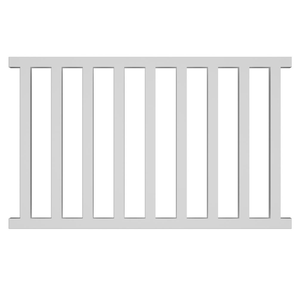 Acurio Latticeworks Picket 29 in. x 4 ft. White Decorative Vinyl Rail Panel