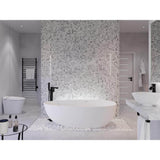 ANZZI Fiume 5.6 ft (67 in.) Man-Made Stone Center-Drain Freestanding Soaking Bathtub, Matte White
