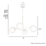Hunter Hepburn 4 Light Matte White Chandelier Bedroom Light