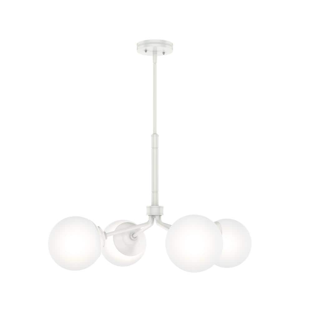 Hunter Hepburn 4 Light Matte White Chandelier Bedroom Light