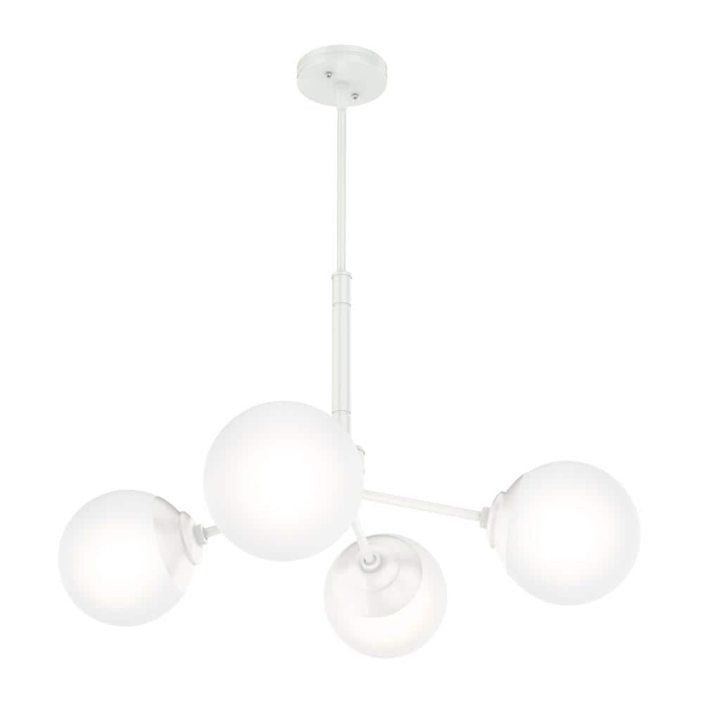 Hunter Hepburn 4 Light Matte White Chandelier Bedroom Light