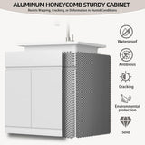 NTQ 30 in. Solid Surface Laundry/Utility Sink & Cabinet with Stainless Steel Faucet