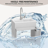 NTQ 30 in. Solid Surface Laundry/Utility Sink & Cabinet with Stainless Steel Faucet