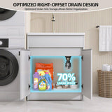 NTQ 30 in. Solid Surface Laundry/Utility Sink & Cabinet with Stainless Steel Faucet