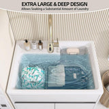 NTQ 30 in. Solid Surface Laundry/Utility Sink & Cabinet with Stainless Steel Faucet