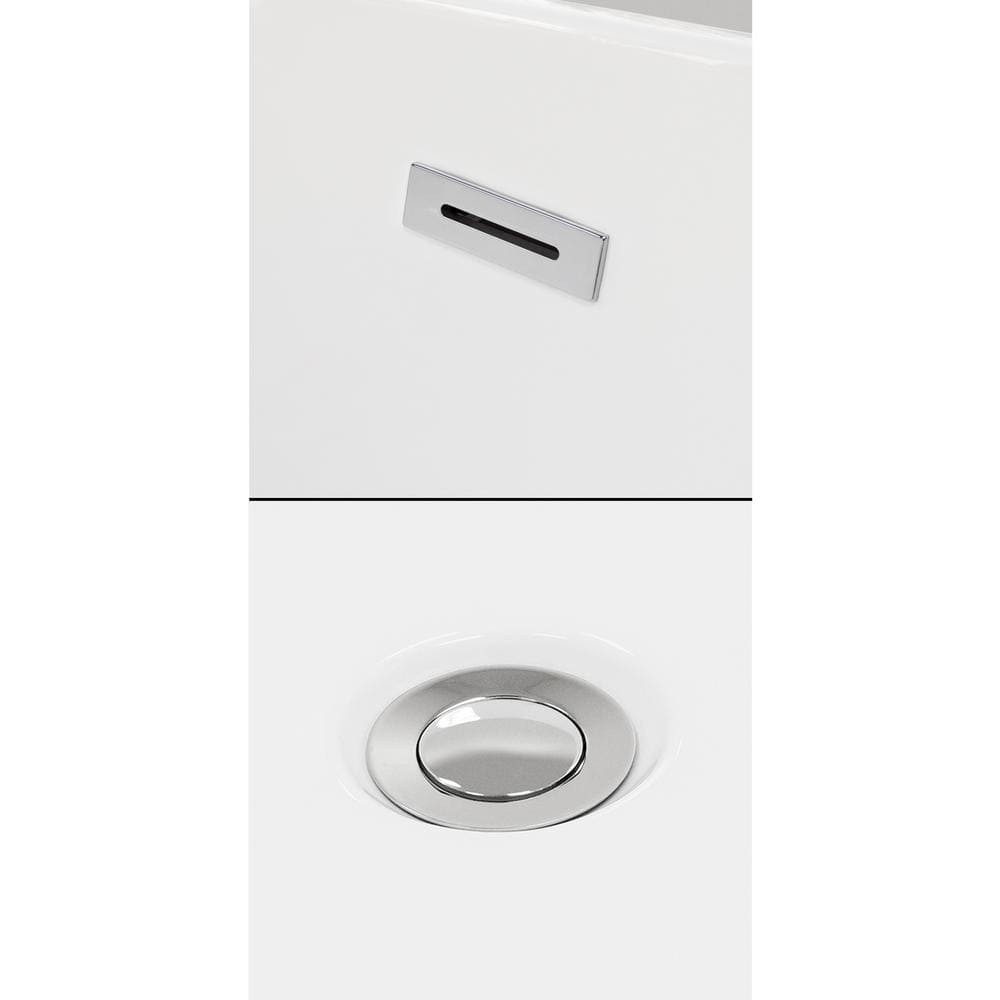 Wyndham Collection Juno 59 in. Acrylic Freestanding Bathtub, Matte White with Chrome Trim