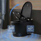 UPIKER 12 in 1-Piece 1.28 GPF Elongated Toilet in Matte Black with Heated Seat and Auto Flush