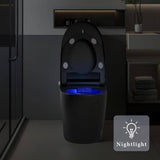 UPIKER 12 in 1-Piece 1.28 GPF Elongated Toilet in Matte Black with Heated Seat and Auto Flush