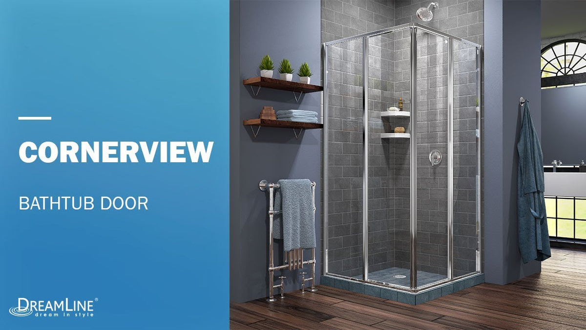 Cornerview 36 x 36 x 76.75 in. Framed Corner Sliding Shower Enclosure in Chrome with Acrylic Base and Back Walls Kit