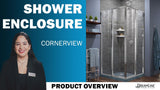 Cornerview 36 x 36 x 76.75 in. Framed Corner Sliding Shower Enclosure in Chrome with Acrylic Base and Back Walls Kit