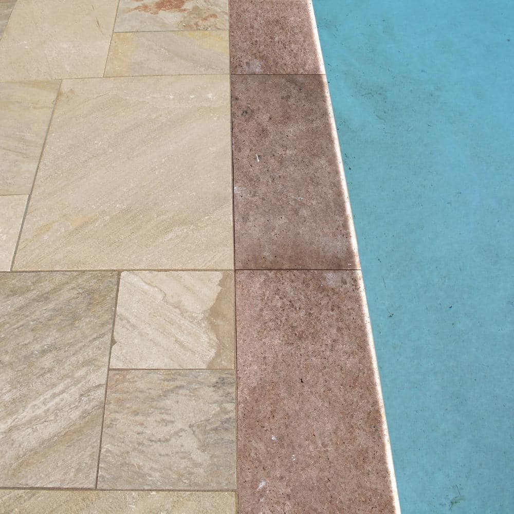 MSI Mediterranean Walnut 2 cm. x 16 in. x 24 in. Brushed Travertine Pool Coping (2.67 sq. ft.)
